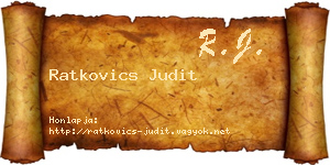 Ratkovics Judit névjegykártya
